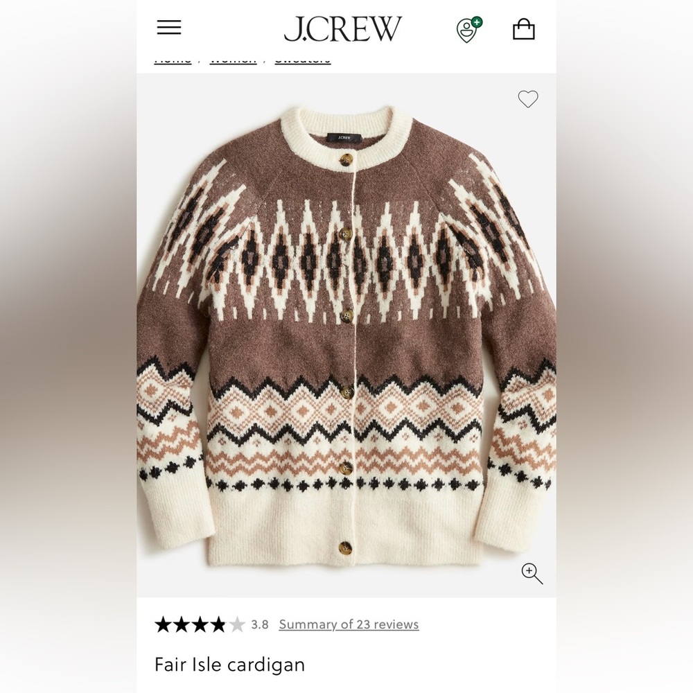 J. Crew NWT Lg Fair Isle Sweater